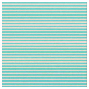 Turquoise & Beige Colored Lines/Stripes Pattern Fabric