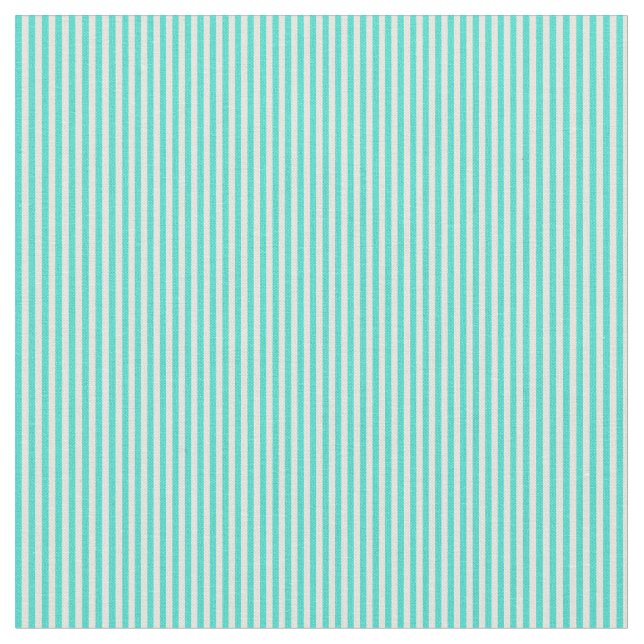 Turquoise & Beige Colored Striped Pattern Fabric (Close Up)