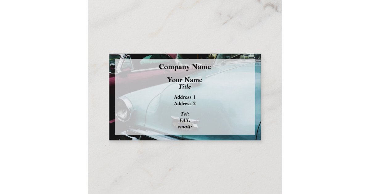 Turquoise Bel Air Border Business Card | Zazzle