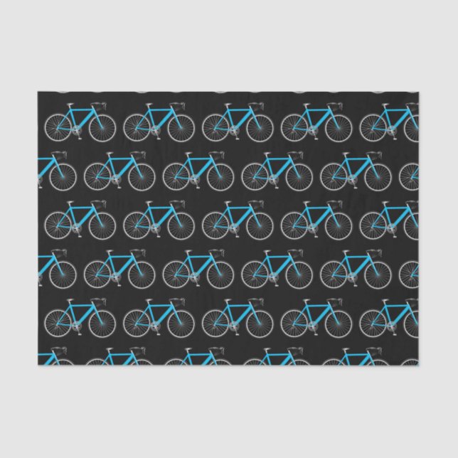 Turquoise Bicycle on Black Tissue Paper (Front)