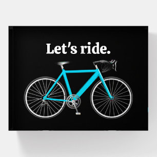 Turquoise Bicycle With Motivational Quote Paperweight