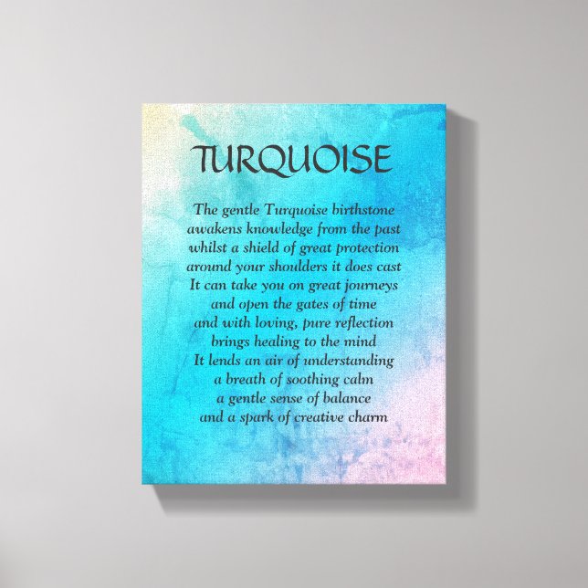 Turquoise birthstone - December poem art canvas (Front)