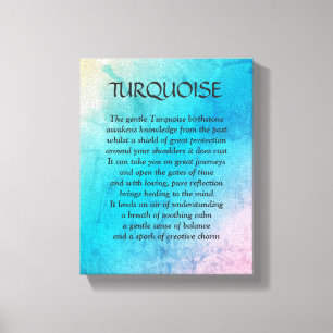 Turquoise birthstone - December poem art canvas Print