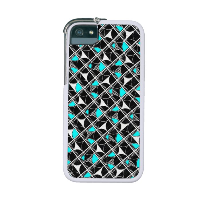 Turquoise Black Abstract Art Design iPhone 5 Case
