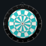 Turquoise Black And White Dartboard With Darts<br><div class="desc">Turquoise Black And White Dart Board</div>