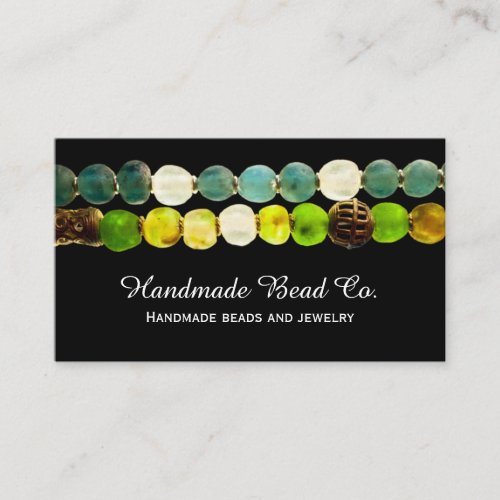 Turquoise Black Bead Maker Costume Jewelry Business Card