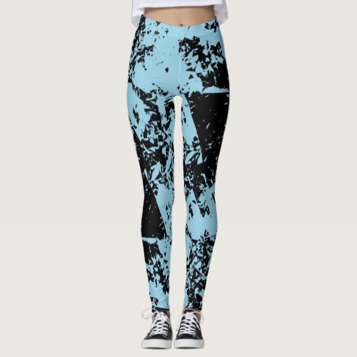 Turquoise Black Chic Create Your Own Leggings 