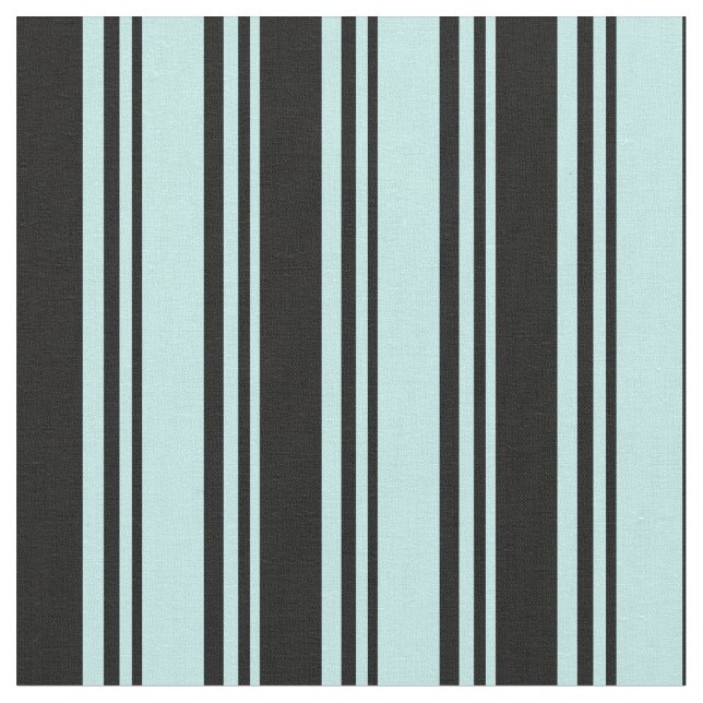 Turquoise & Black Colored Lined/Striped Pattern Fabric (Close Up)