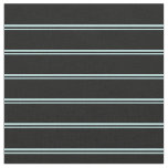 [ Thumbnail: Turquoise & Black Colored Striped/Lined Pattern Fabric ]