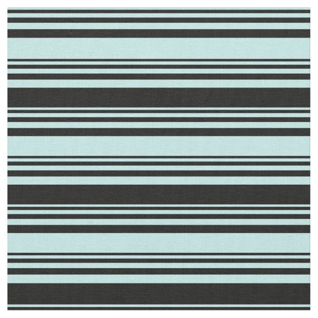 Turquoise & Black Colored Stripes Pattern Fabric (Close Up)