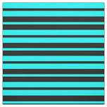 Turquoise Black Stripes Pattern Design Fabric