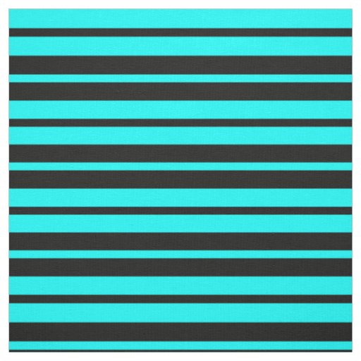 Turquoise Black Stripes Pattern Design Fabric