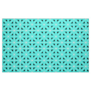 Turquoise Black & White Chic Geometric Pattern Fabric