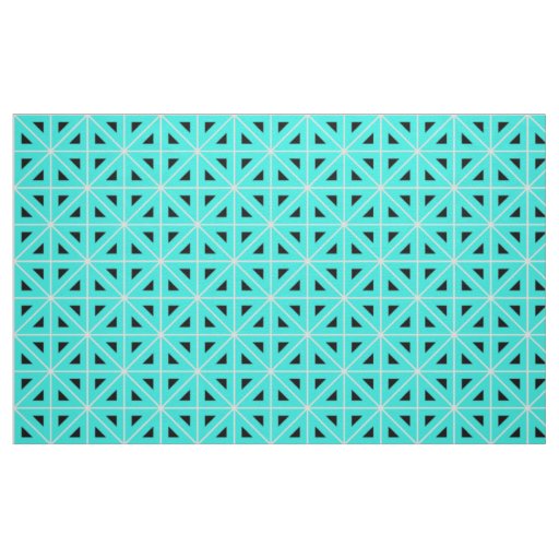 Turquoise Black & White Chic Geometric Pattern Fabric