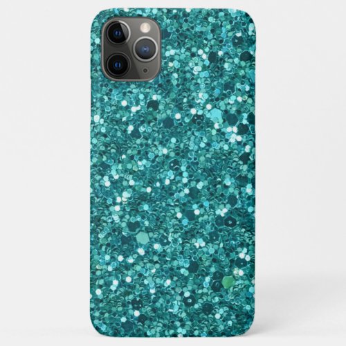 Turquoise Bling sparkle and glitter iPhone 11 Pro Max Case