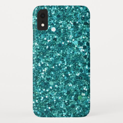 Turquoise Bling sparkle and glitter iPhone XR Case