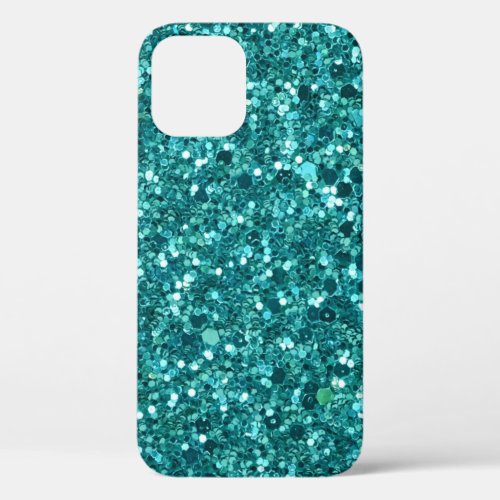 Turquoise Bling sparkle and glitter  iPhone 12 Case