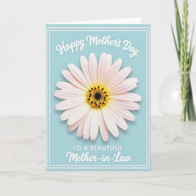 Turquoise Blossom Mothers Day Card (Front)