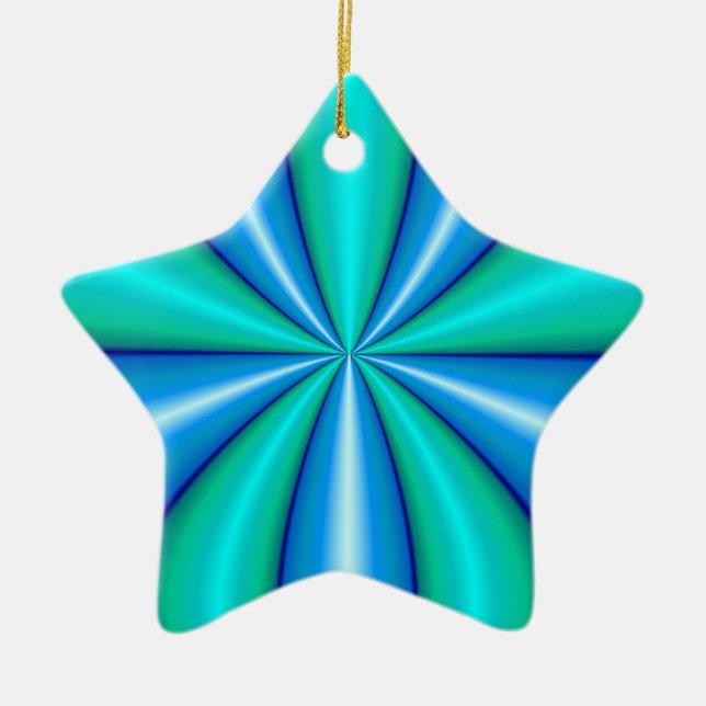 turquoise blue abstract art ceramic ornament (Front)