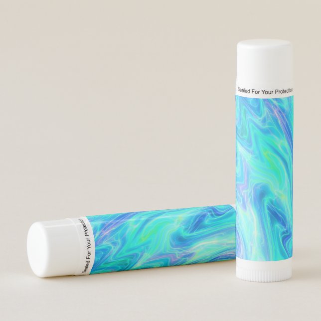 Turquoise Blue Abstract  Lip Balm (Front)