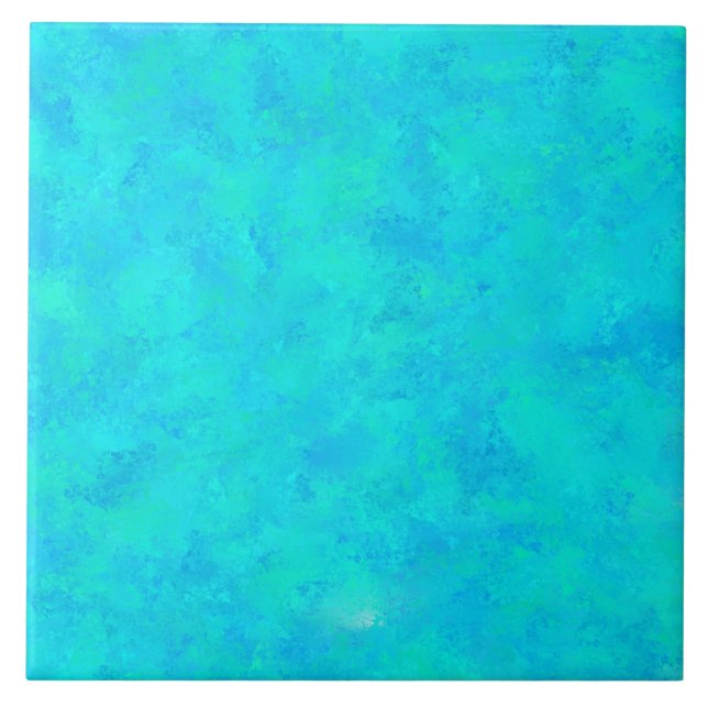 Turquoise Blue Abstract Pattern Ceramic Tile (Front)