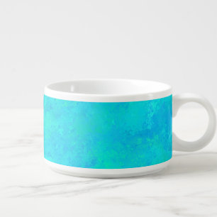 Turquoise Blue Abstract Pattern Chili Bowl