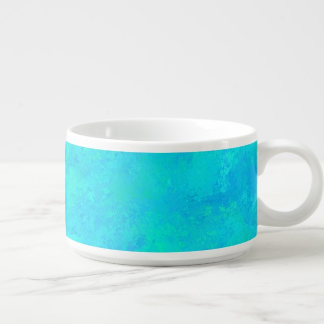 Turquoise Blue Abstract Pattern Chili Bowl (Left)