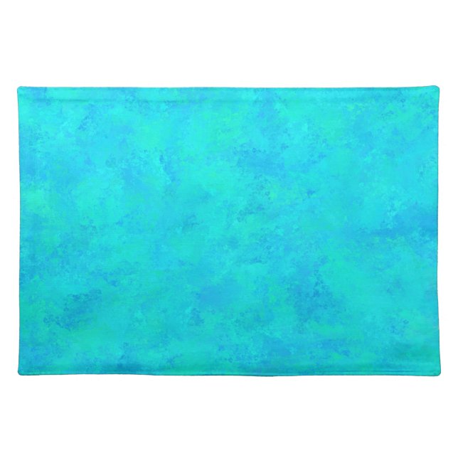 Turquoise Blue Abstract Pattern Cloth Placemat (Front)
