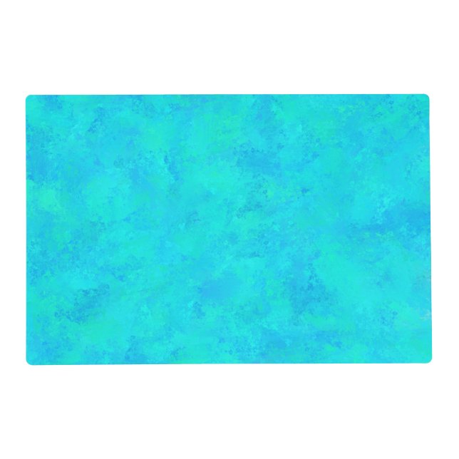 Turquoise Blue Abstract Pattern Laminated Placemat (Front)