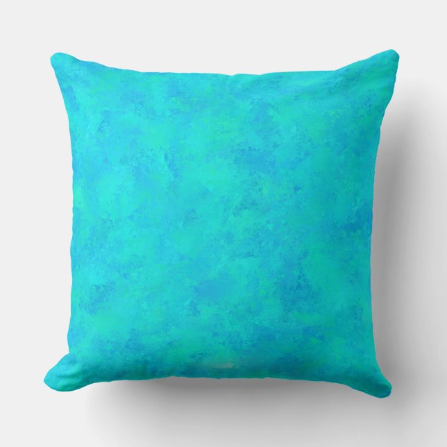 Turquoise Blue Abstract Pattern Throw Pillow (Front)