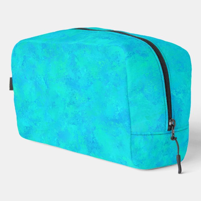 Turquoise Blue Abstract Pattern Toiletry Bag (Right Corner)
