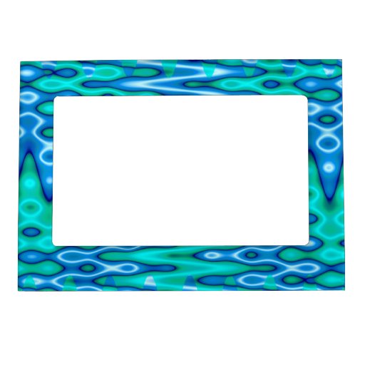 Turquoise blue abstract photo frame magnetic picture frame | Zazzle