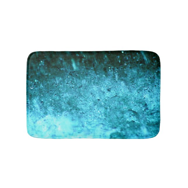 Turquoise Blue Abstract Texture Bathroom Mat (Front)