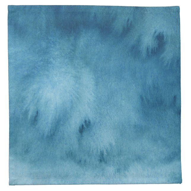 Turquoise Blue Abstract Watercolor Painting  Cloth Napkin (Front)