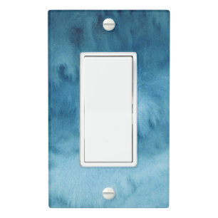 Turquoise Blue Abstract Watercolor Painting  Light Switch Cover