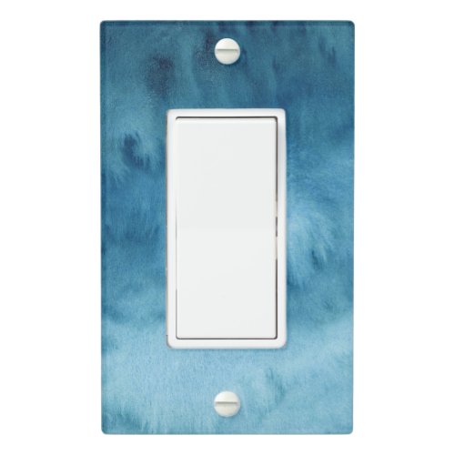 Turquoise Blue Abstract Watercolor Painting  Light Switch Cover