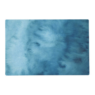 Turquoise Blue Abstract Watercolor Painting Placemat
