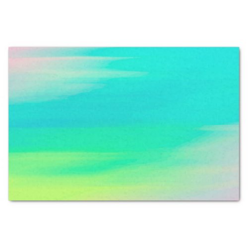 Turquoise Blue Abstract Watercolor Texture  Tissue Paper