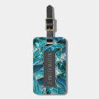 Turquoise Blue Agate Black Gold Geometric Triangle