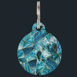 Turquoise Blue Agate Black Gold Geometric Triangle Pet Name Tag<br><div class="desc">This modern and chic teal,  turquoise,  navy blue,  and white agate geode stone triangles outlined in faux printed gold is perfect for the trendy and stylish individual. Its contemporary and classy design is great for many gifts and occasions. Enjoy this abstract and fashionable print for your next purchase!</div>