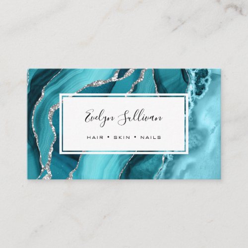 turquoise blue agate business card