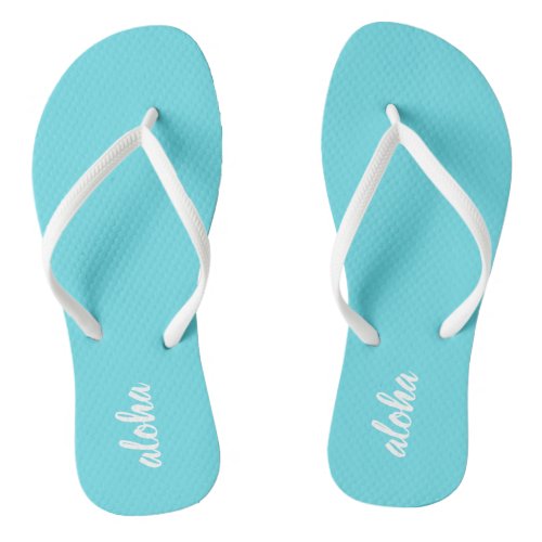 Turquoise Blue Aloha Flip Flop