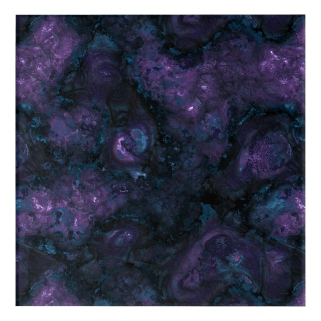 Turquoise blue and amethyst Stone Acrylic Print (Front)