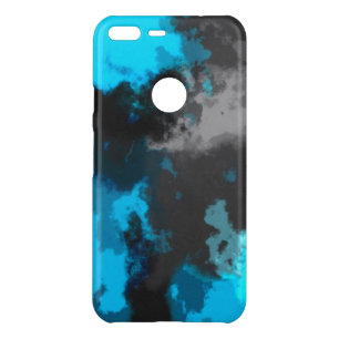 Turquoise blue and gray abstract uncommon google pixel XL case