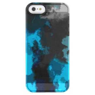 Turquoise blue and gray abstract clear iPhone SE/5/5s case