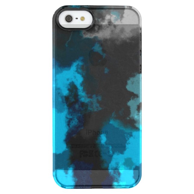 Turquoise blue and gray abstract uncommon iPhone case (Back)