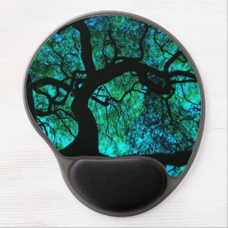 Turquoise Blue and Green Tree Gel Mouse Pad