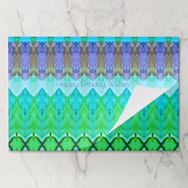 Turquoise Blue and Lime Placemats (Folded)
