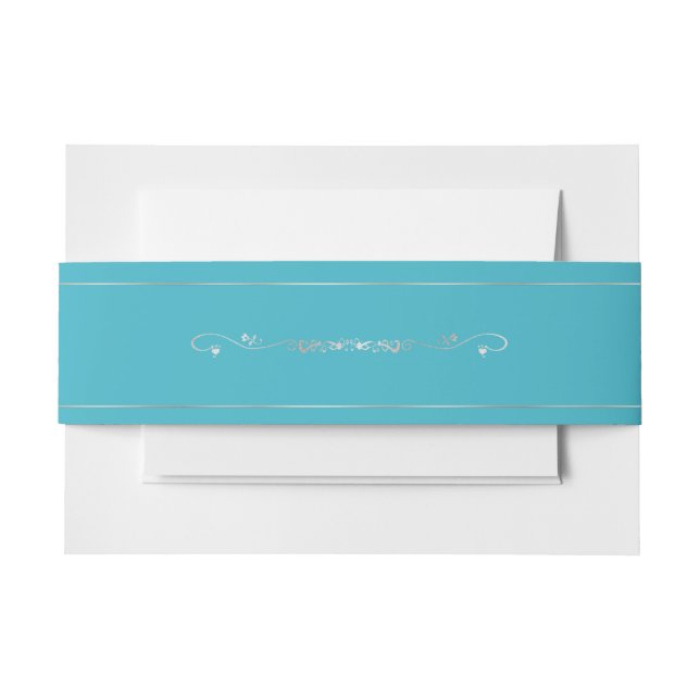 Turquoise Blue and Silver Wedding Belly Band (Front Example)