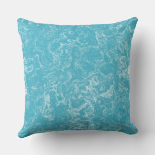 Turquoise blue and white Marble abstract Throw Pillow